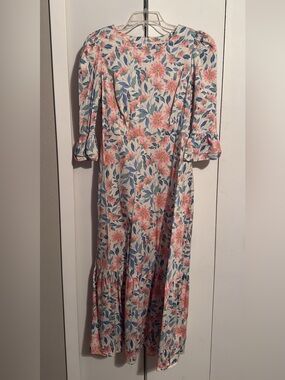 Floral Maxi Dress in Pink and Blue